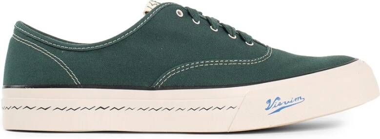 Visvim Canvas Vetersluiting Amandel Teen Sneakers Green Heren