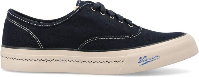 Visvim Navy Canvas Lage Top Sneakers Blue Heren