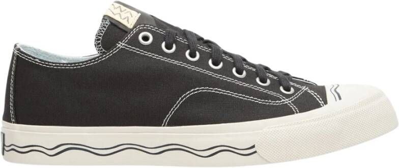 Visvim Canvas Sneakers met Golfprint Black Heren