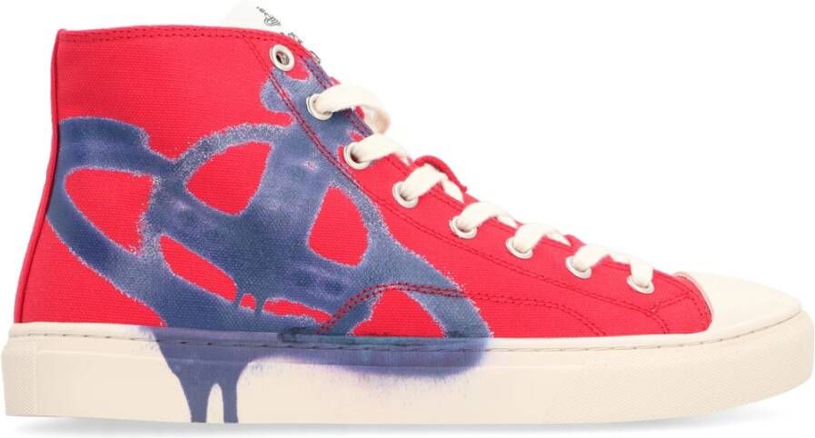 Vivienne Westwood Hoge katoenen sneakers Red Dames