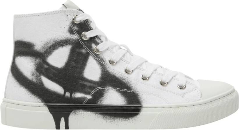 Vivienne Westwood Hoge Top Canvas Sneaker White Dames