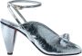 Vivienne Westwood Metallic Leren Bow Peep Hakken Gray Dames - Thumbnail 1