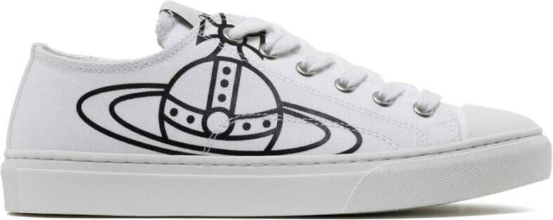 Vivienne Westwood Witte en zwarte plimsoll lage sneakers White