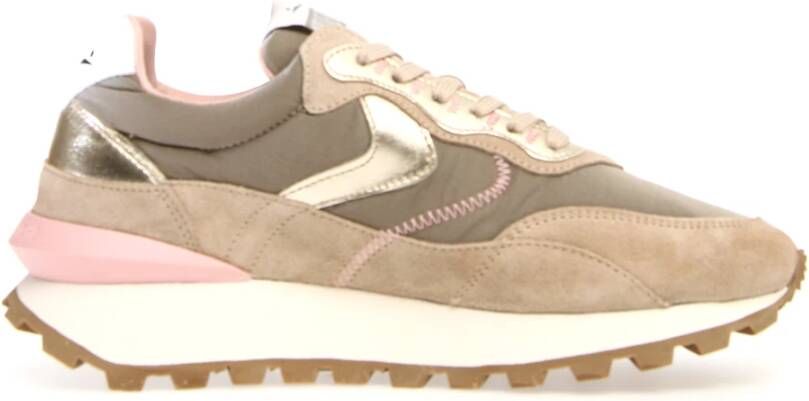 Voile blanche Suede and fabric sneakers Qwark Hype Woman Beige Dames