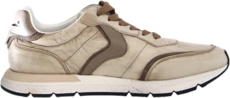 Voile blanche Beige Leren Sneakers Storm 015 Beige Heren