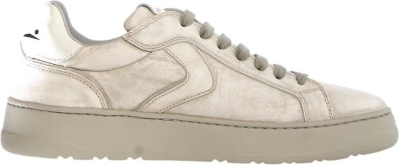 Voile blanche Beige Leren Stoffen Sneakers Beige Heren