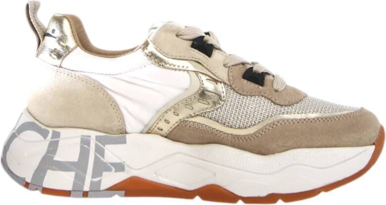 Voile blanche Beige Sneakers Club105 in leer nylon Beige Dames