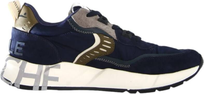 Voile blanche Blauwe Leren Nylon Club01 Sneakers Blue Heren