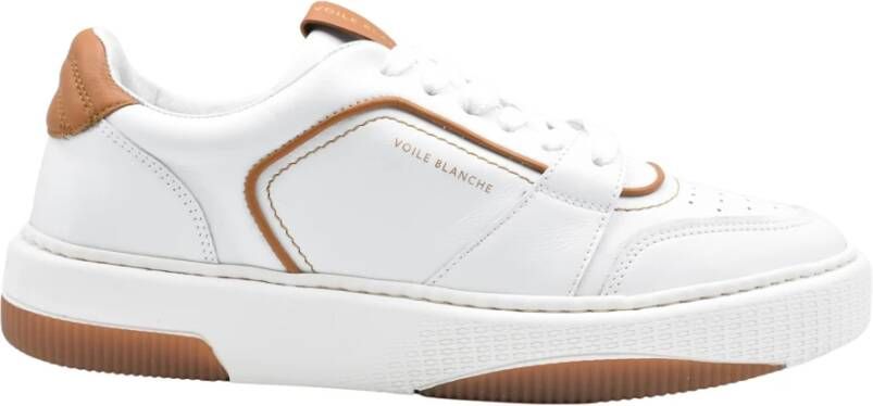 Voile blanche Bruin Wit Leren Sneakers White Dames