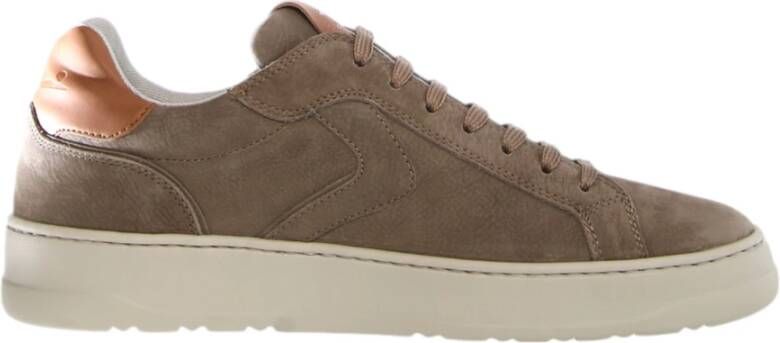 Voile blanche Bruine Leren Sneakers Layton Stijl Brown Heren