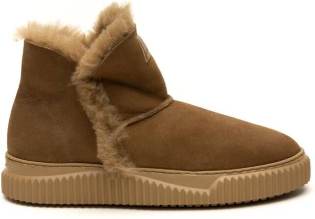 Voile blanche Bruine Shearling Laarzen Brown Dames