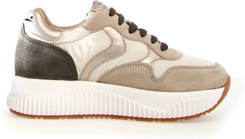 Voile blanche Crème Sneakers met Contrasterend Ontwerp Beige Dames