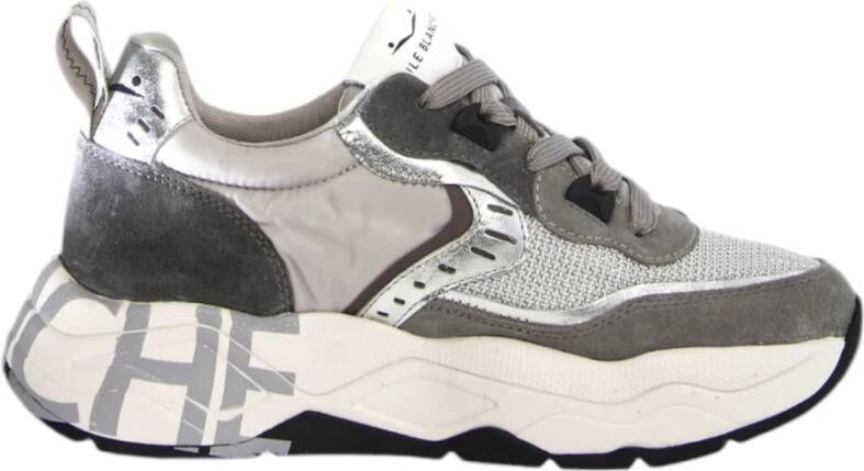 Voile blanche Grijze Sneakers Club105 Leer Nylon Gray Dames