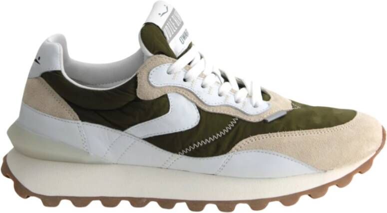 Voile blanche Groene Sneakers met Suede Details Multicolor Dames