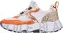 Voile blanche Leather and fabric sneakers Club105. Orange Dames - Thumbnail 1