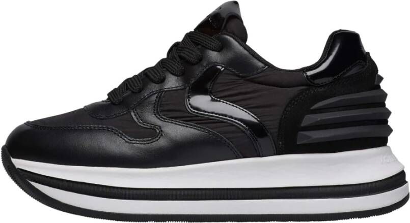 Voile blanche Leather and fabric sneakers Merry Power. Black Dames