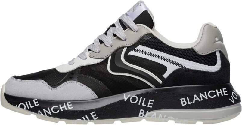 Voile blanche Leather and fabric sneakers Shine. Black Heren