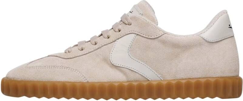 Voile blanche Leather and suede sneakers Ines Beige Dames