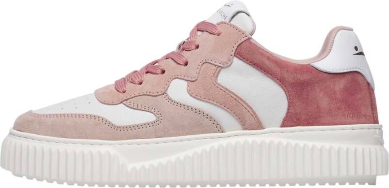 Voile blanche Leather and suede sneakers Laura Pink Dames