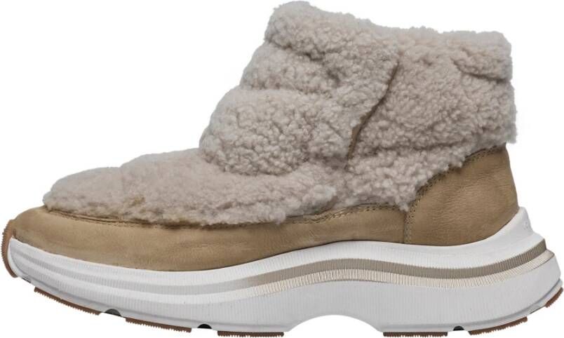 Voile blanche Leather and wool boots Fennek Beige Dames