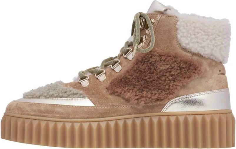 Voile blanche Leather and wool sneakers EVA Hike Brown Dames