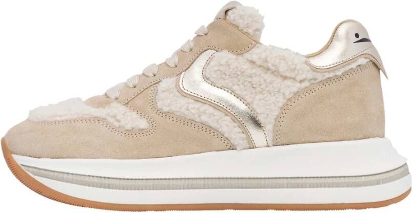 Voile blanche Leather and wool sneakers Merry Curly. Beige Dames