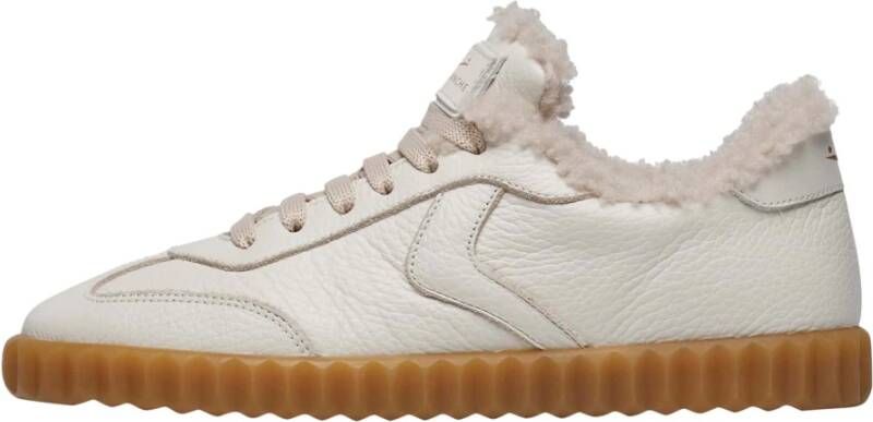 Voile blanche Leather sneakers Ines FUR White Dames