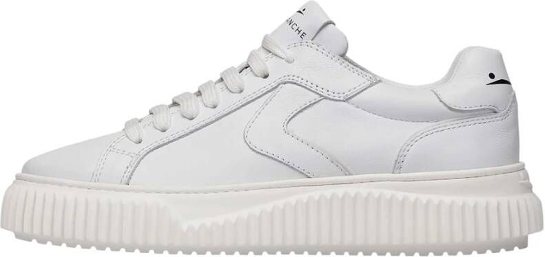 Voile blanche Witte Leren Veterschoenen White Dames