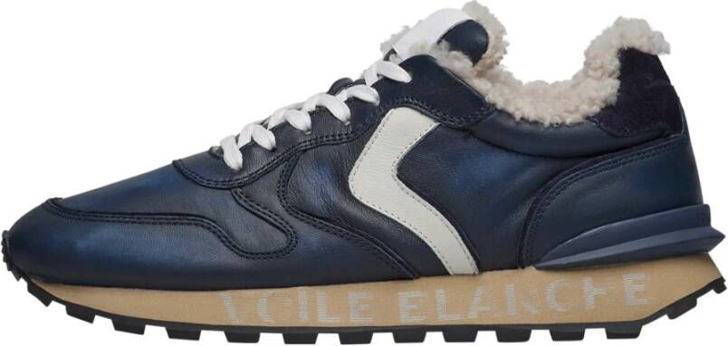 Voile blanche Leather sneakers Paris Race FUR MAN Blue Heren