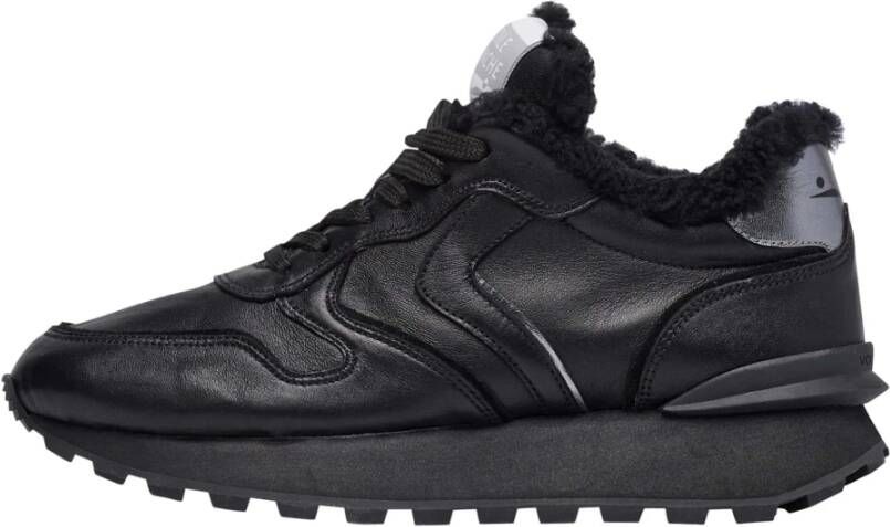 Voile blanche Leather sneakers Paris Race FUR Woman Black Dames