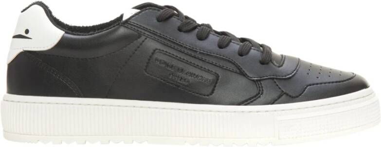 Voile blanche Leren Sneakers met Zijlogo Black Heren