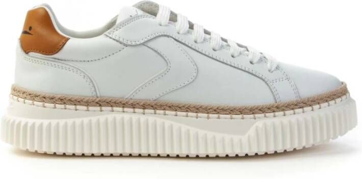 Voile blanche Lipari Sneakers Leer Veters Rubberen Zool White Dames