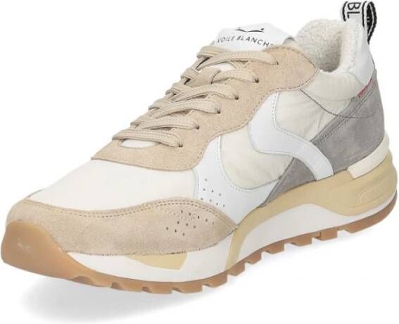 Voile blanche Leren en stoffen sneakers voor heren Beige Heren