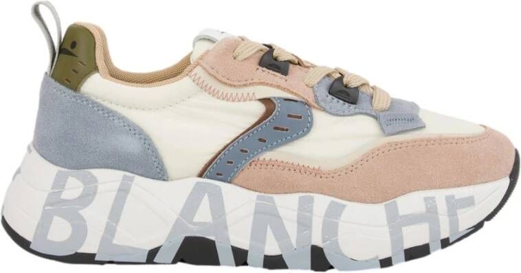 Voile blanche Roze Sneakers Club105 in Leer Nylon Multicolor Dames