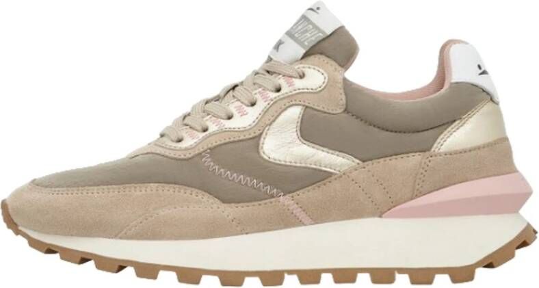 Voile blanche Suede and fabric sneakers Qwark Hype Woman Beige Dames