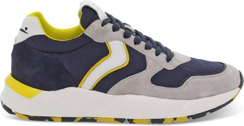 Voile blanche Blauw en Grijs Suède Leren Sneakers voor Heren Blauw Heren