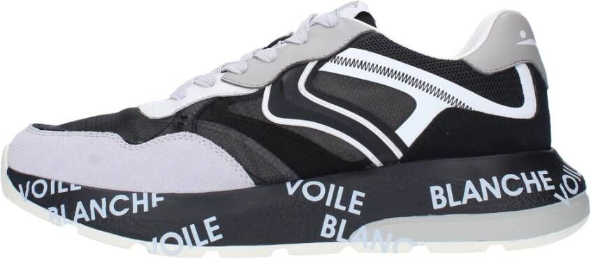 Voile blanche Leather and fabric sneakers Shine. Black Heren