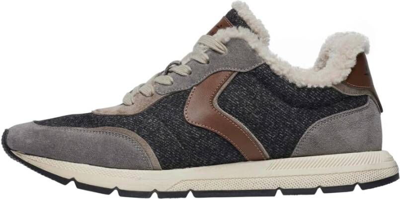 Voile blanche Suede and fabric sneakers Storm 015 FUR Man. Gray Heren