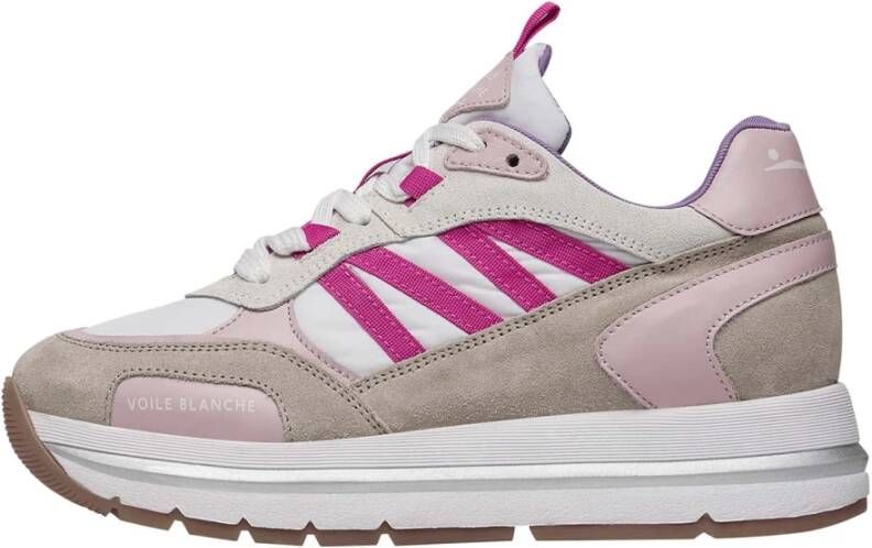 Voile blanche Suede and technical fabric sneakers Daisy Pink Dames