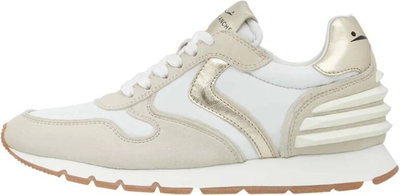 Voile blanche Suede and technical fabric sneakers Julia Power Beige Dames