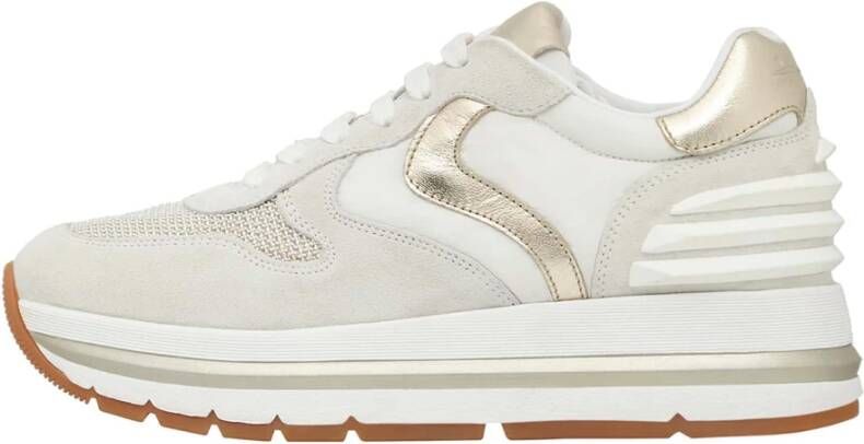 Voile blanche Suede and technical fabric sneakers Maran Power White Dames