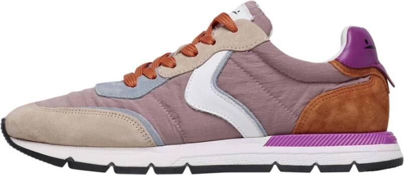 Voile blanche Suede and technical fabric sneakers Storm 015 Woman Purple Dames