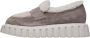 Voile blanche Suede and wool mocassins Grenelle MOK FUR Gray Dames - Thumbnail 1