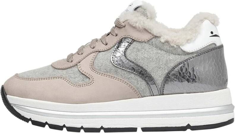 Voile blanche Suede and wool sneakers Maran FUR Gray Dames