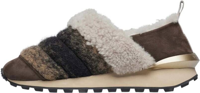 Voile blanche Suede and wool sneakers Qwark Slip FUR Woman Multicolor Dames