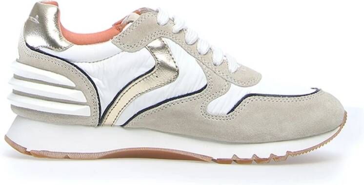 Voile blanche Witte Casual Textiel Sneakers met 2cm Rubberen Zool White Dames