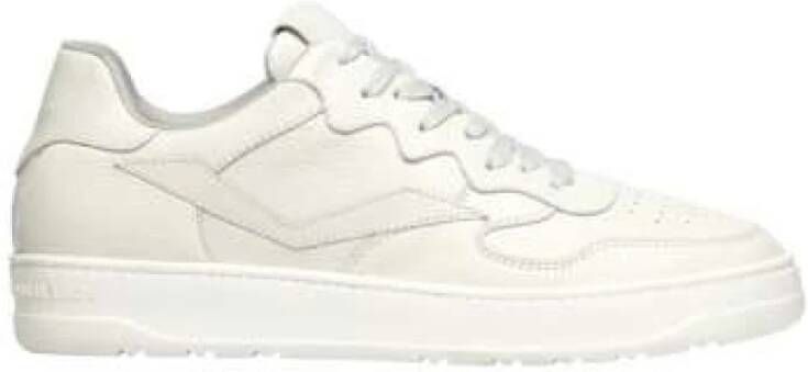 Voile blanche Witte Leren Geperforeerde Sneakers Street Chic Stijl White Heren