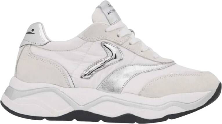 Voile blanche Witte sportieve sneakers met leren details White Dames