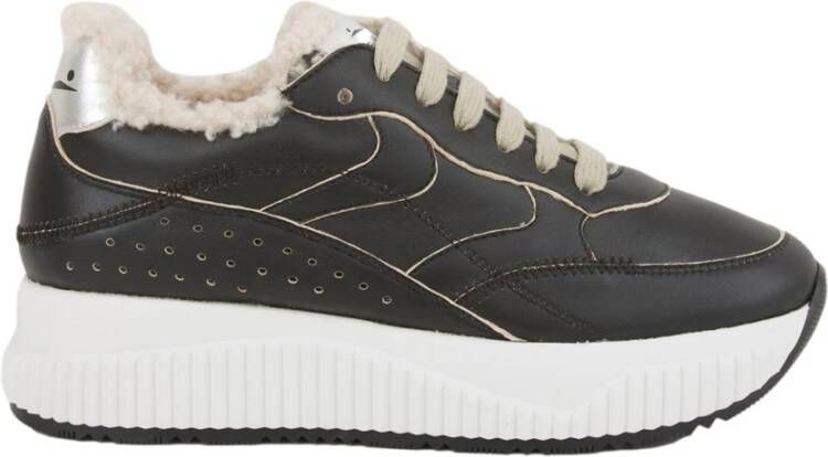 Voile blanche Zwarte actieve sneakers voor dames Black Dames