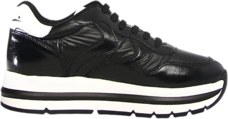 Voile blanche Zwarte Sneakers Maran Shiny Nappa Black Dames